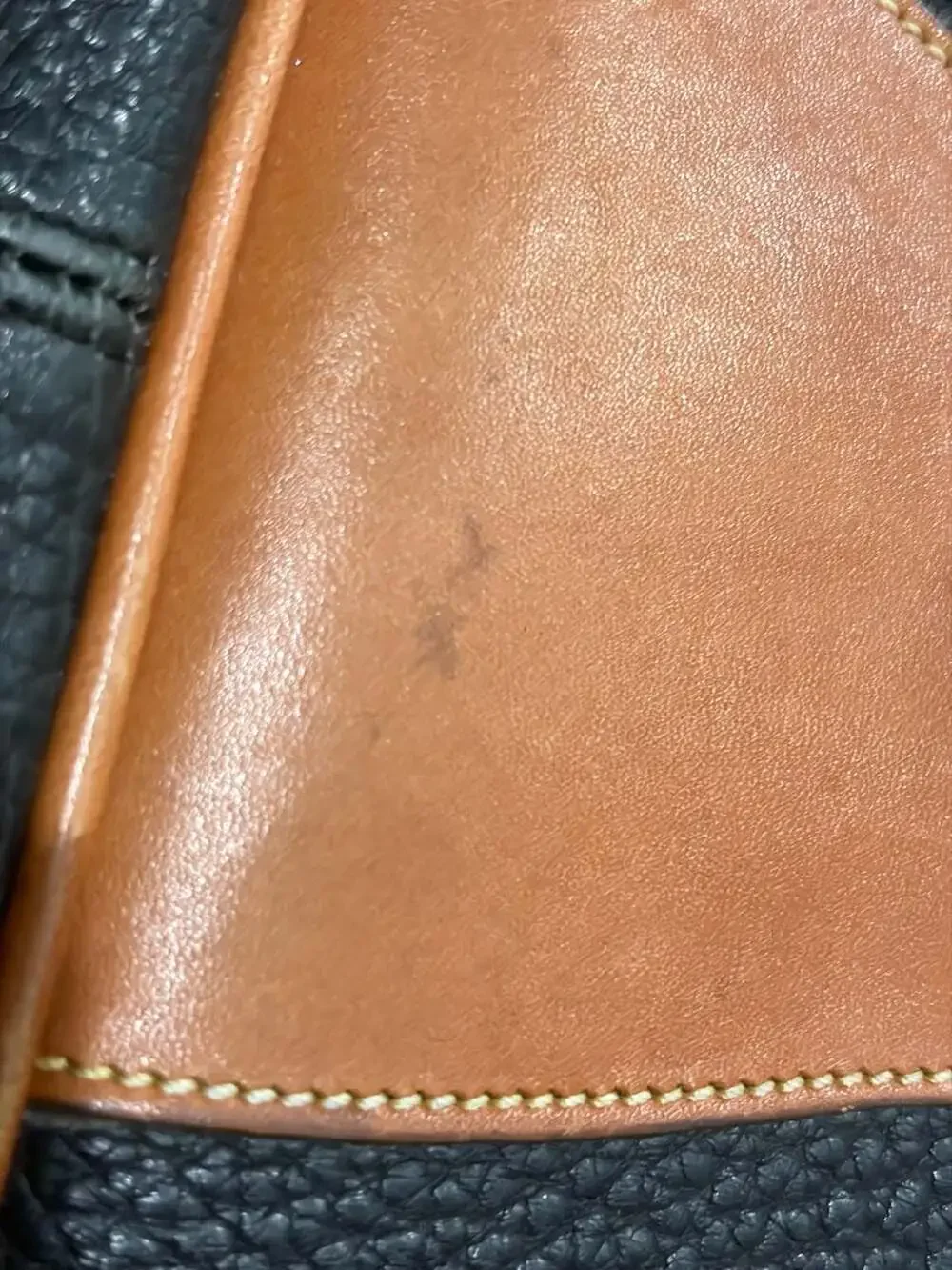 Vintage Dooney & Bourke All-Weather Leather Black and Tan Briefcase